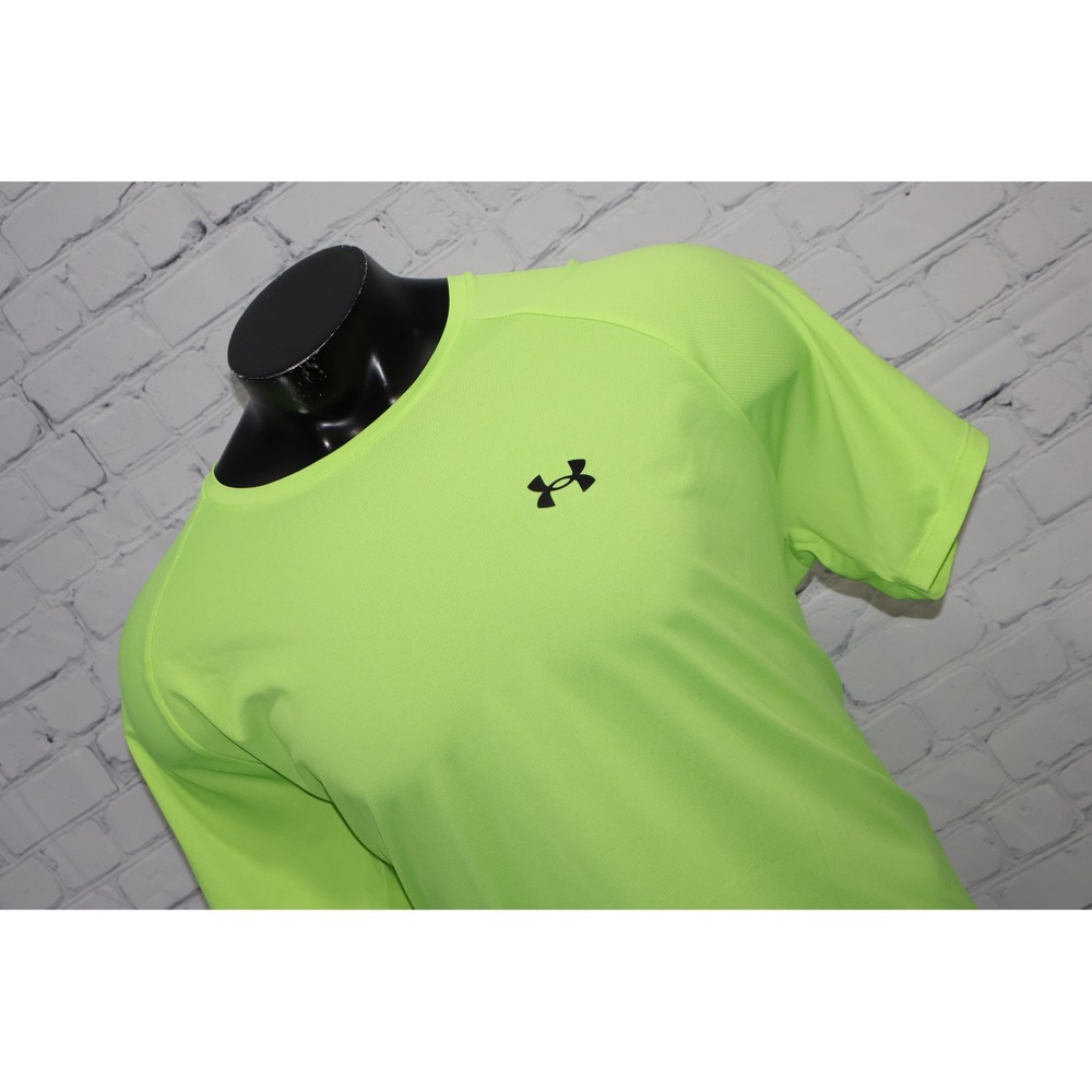 Under Armour The Tech Tee Gym Shirt Mens XL Neon Yellow Loose Fit Active Workout